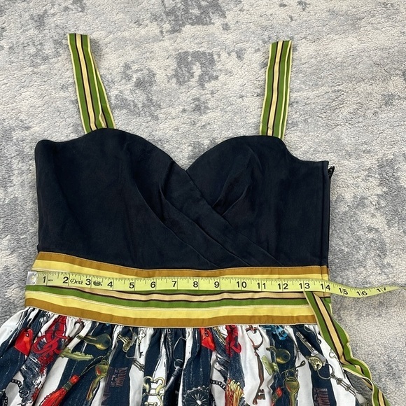 Diane Von Furstenberg Caran Keys Fit Flare Dress Ribbon Accent Sweetheart Sz 8 - Picture 8 of 16